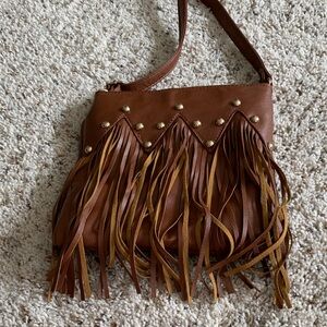 Brown Fringe Shoulder Bag